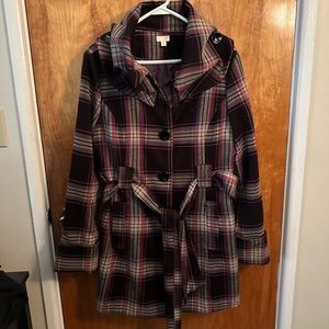 Purple/Pink/Cream Plaid Jacket by Ya Size Large